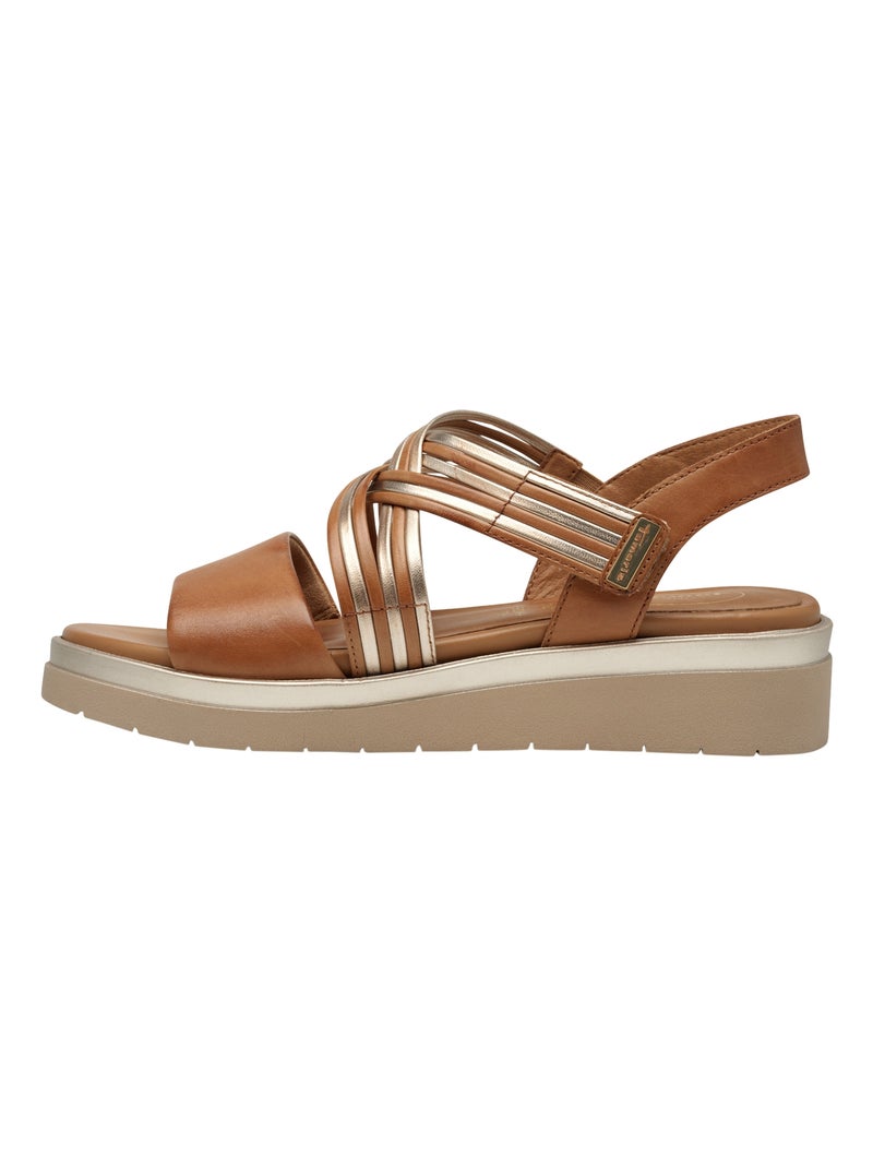 Sandales Cuir Tamaris Comfort Marron - Kiabi