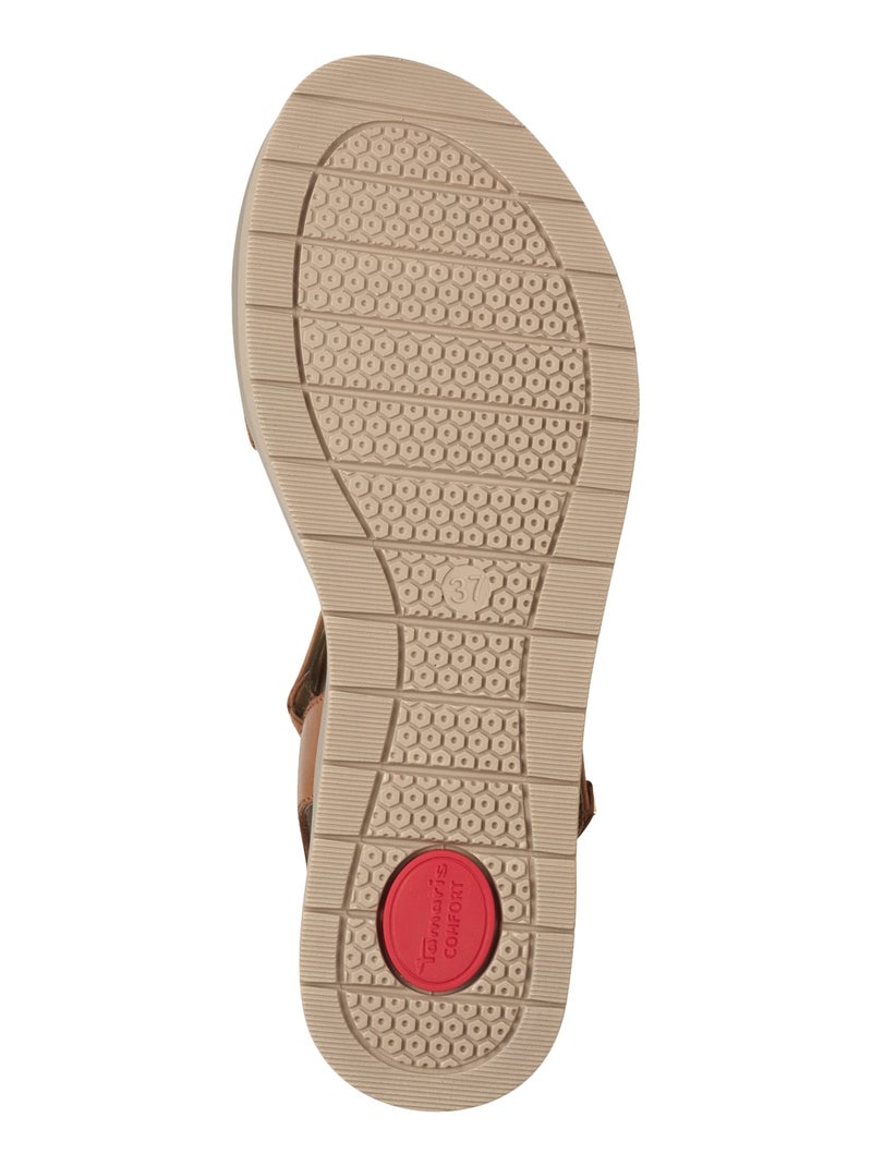 Sandales Cuir Tamaris Comfort Marron - Kiabi