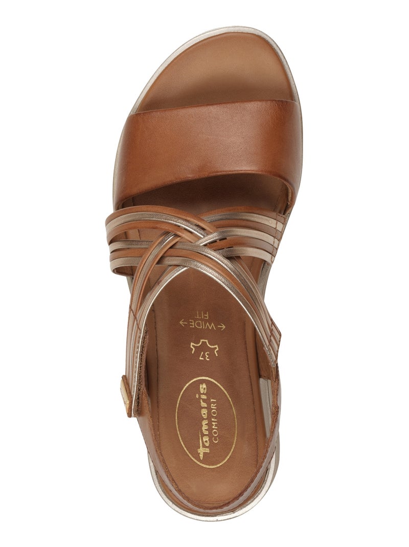 Sandales Cuir Tamaris Comfort Marron - Kiabi