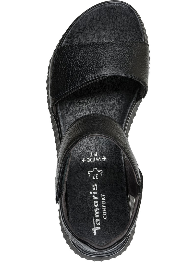 Sandales Cuir Tamaris Comfort Noir - Kiabi