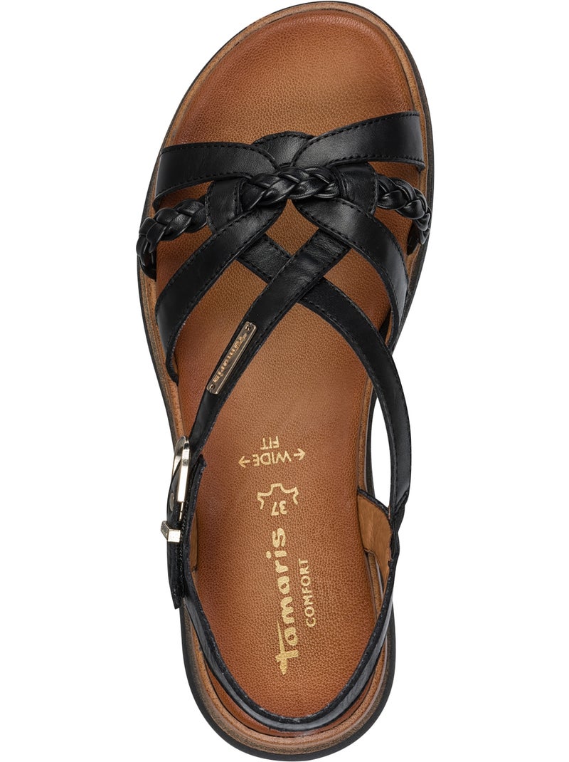 Sandales Cuir Tamaris Comfort Noir - Kiabi