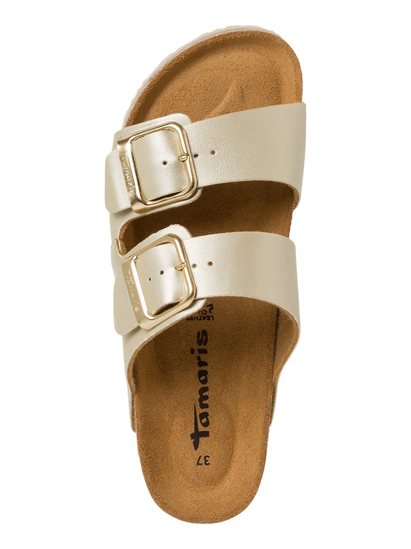 Sandales Cuir Tamaris Doré/or - Kiabi