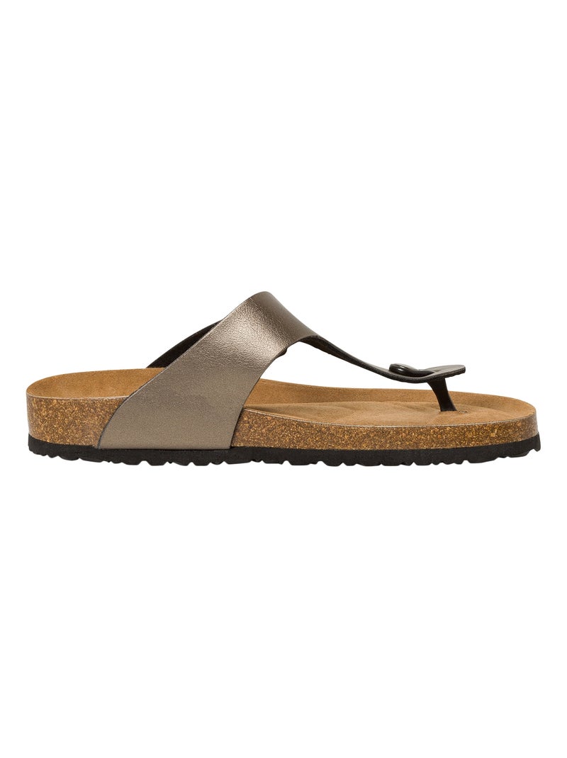 Sandales Cuir Tamaris gris anthracite - Kiabi