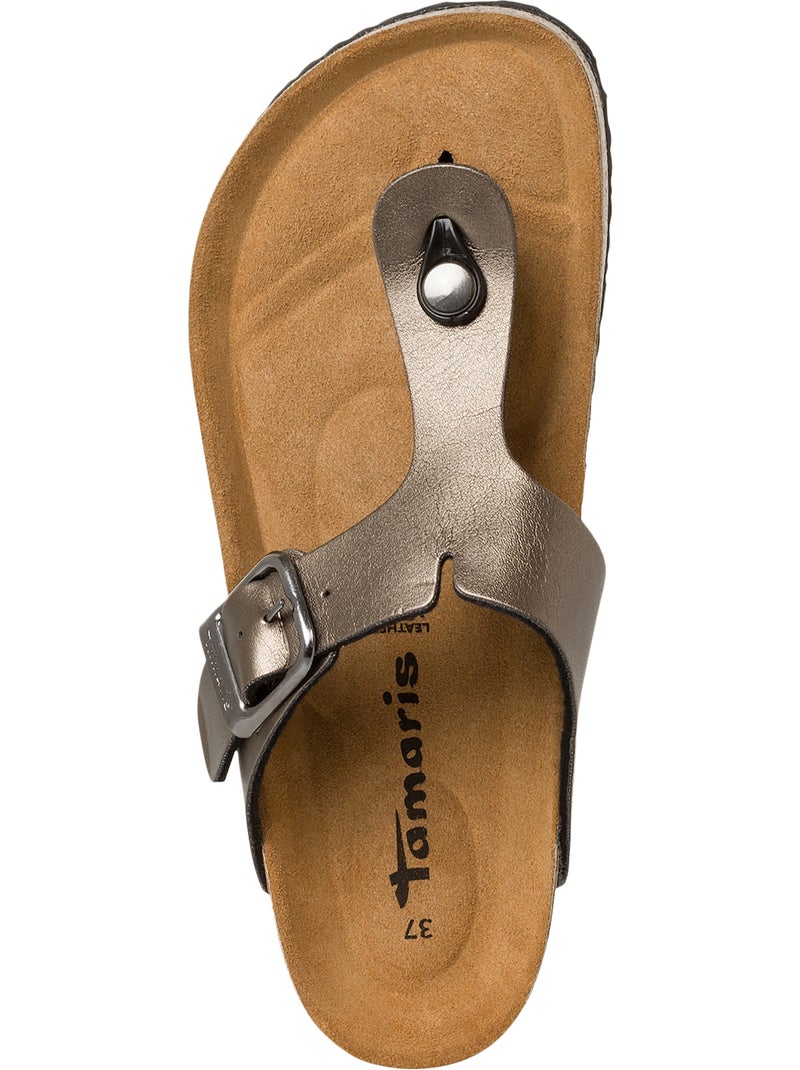 Sandales Cuir Tamaris gris anthracite - Kiabi