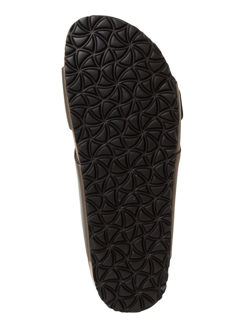 Sandales Cuir Tamaris gris anthracite - Kiabi