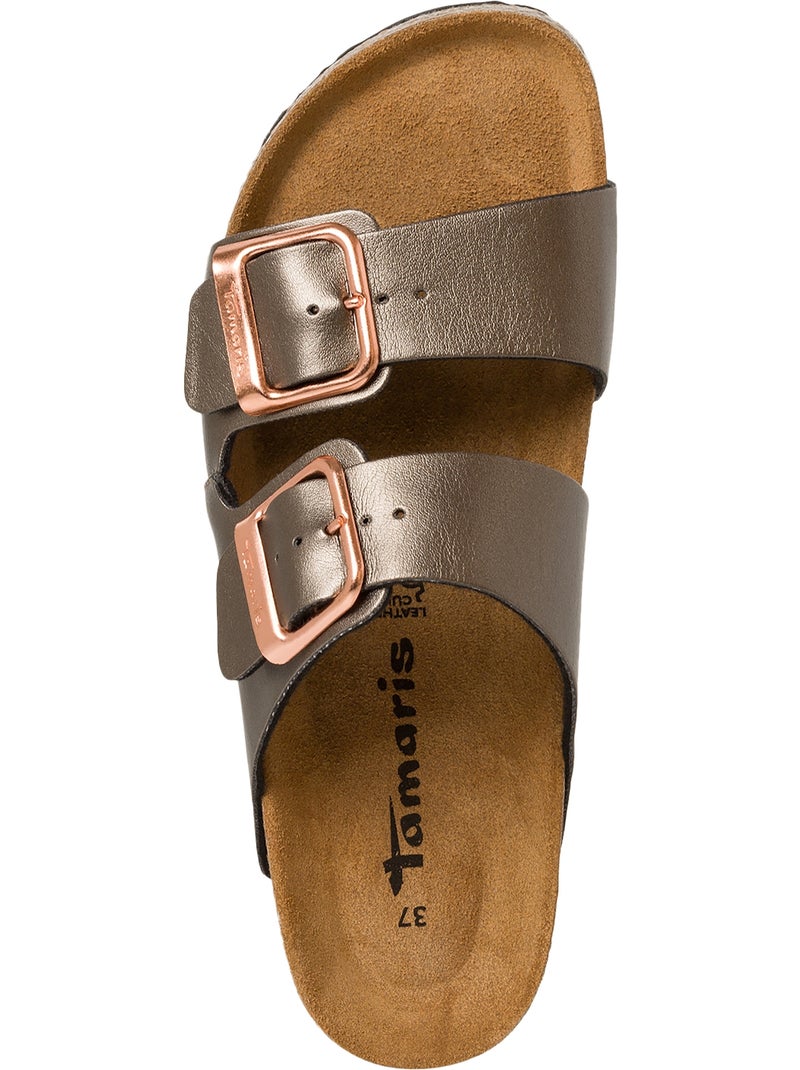 Sandales Cuir Tamaris gris anthracite - Kiabi