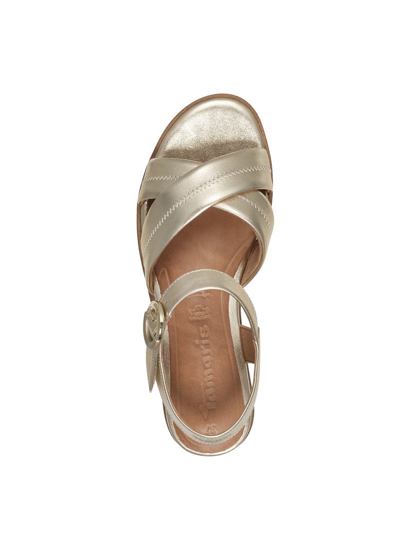 Sandales Cuir Tamaris Gris clair - Kiabi