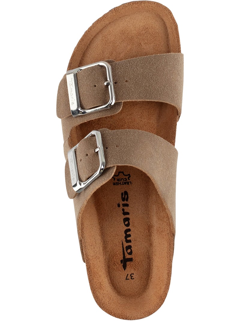 Sandales Cuir Tamaris Marron - Kiabi