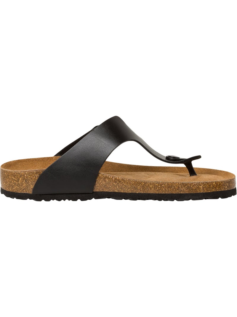 Sandales Cuir Tamaris Noir - Kiabi