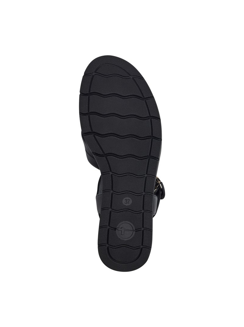 Sandales Cuir Tamaris Noir - Kiabi
