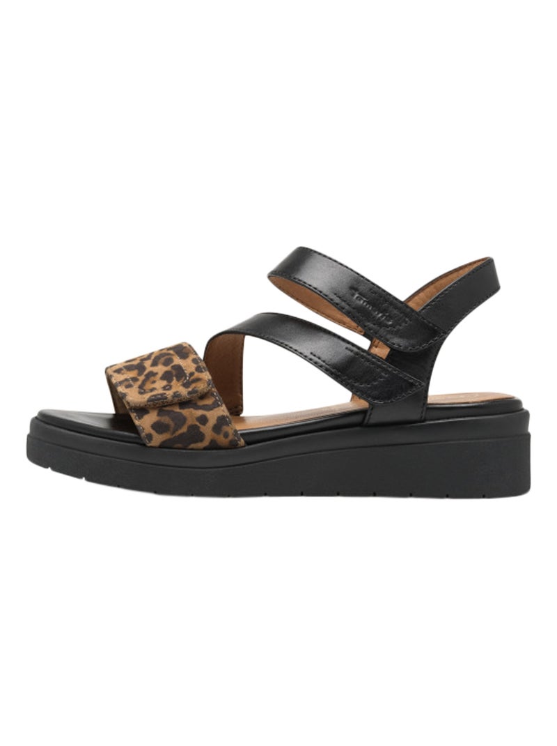 Sandales Cuir Tamaris Noir - Kiabi