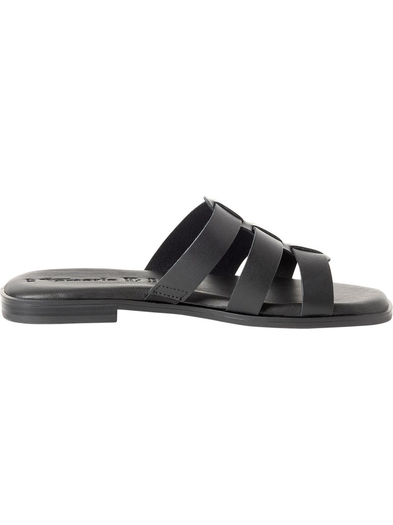 Sandales Cuir Tamaris Noir - Kiabi
