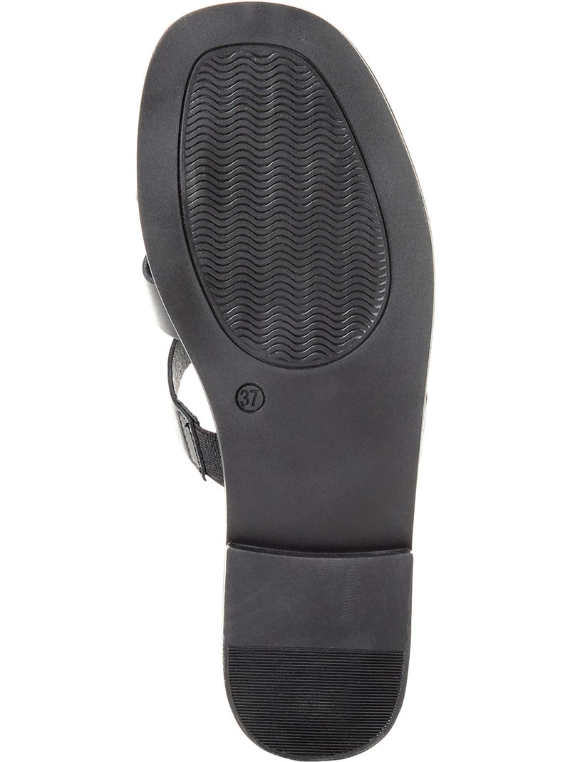 Sandales Cuir Tamaris Noir - Kiabi