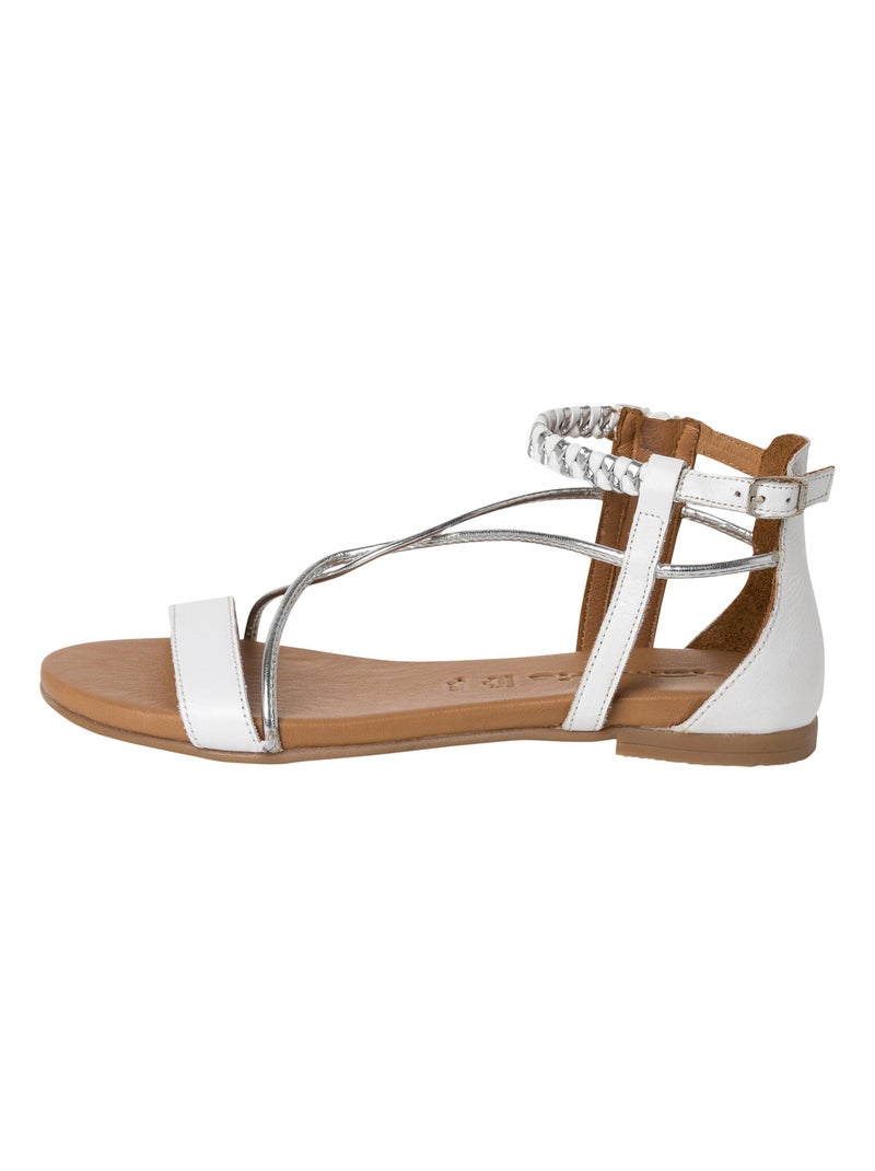 Sandales Cuir Tamaris Touch-It Blanc - Kiabi