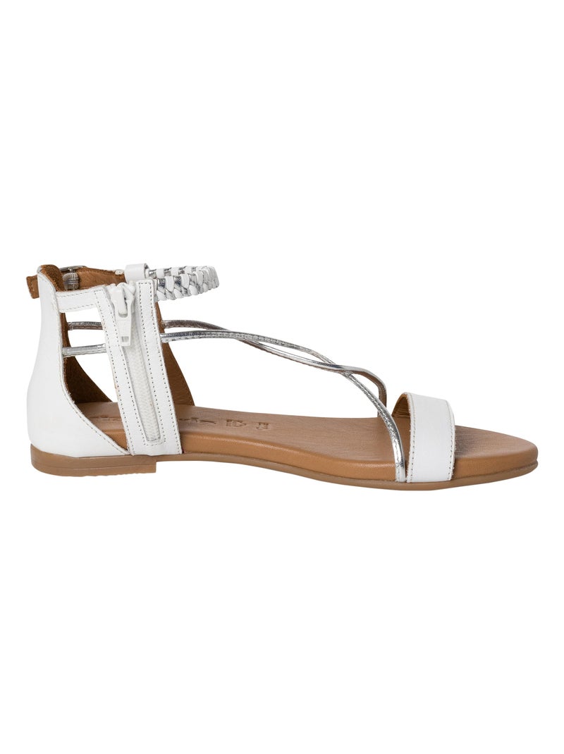 Sandales Cuir Tamaris Touch-It Blanc - Kiabi