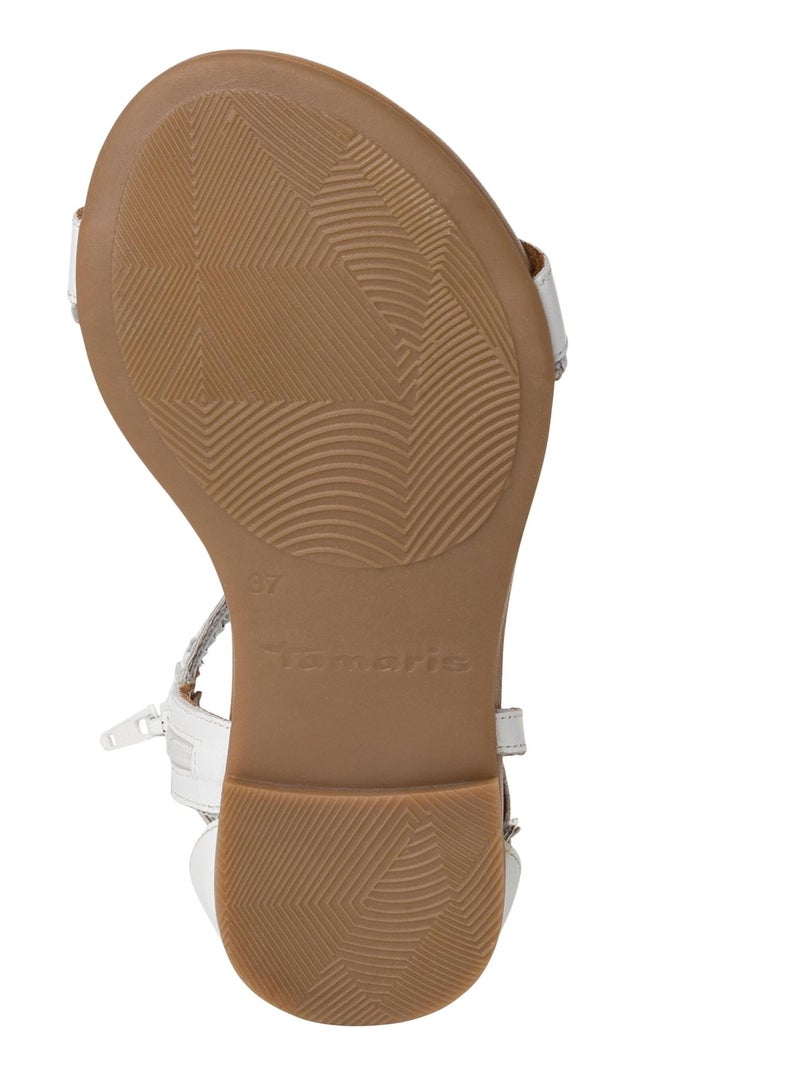 Sandales Cuir Tamaris Touch-It Blanc - Kiabi