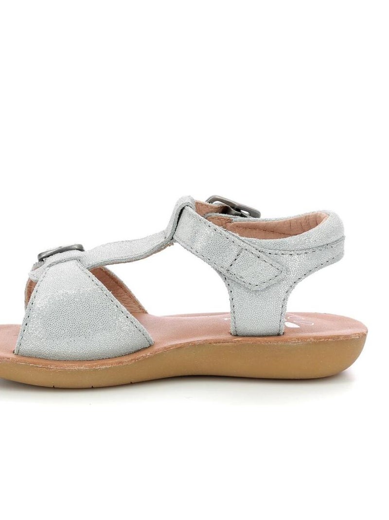 Sandales Cuir Taora Aster Argent - Kiabi
