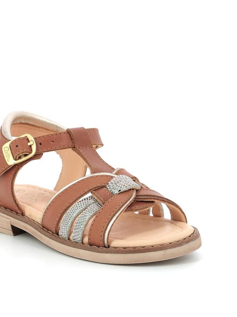 Sandales Cuir Tawina Marron - Kiabi