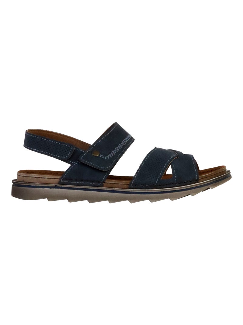 Sandales Cuir Terre De Marins Idoli Bleu - Kiabi