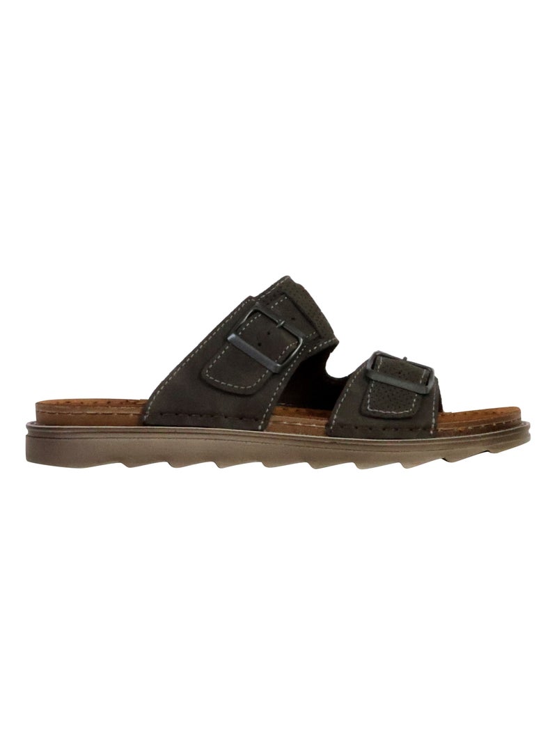 Sandales Cuir Terre De Marins Imila Gris - Kiabi