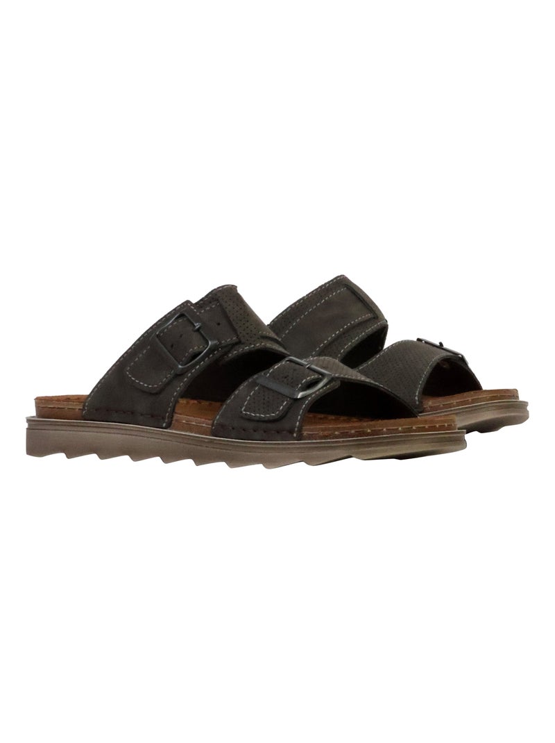 Sandales Cuir Terre De Marins Imila Gris - Kiabi