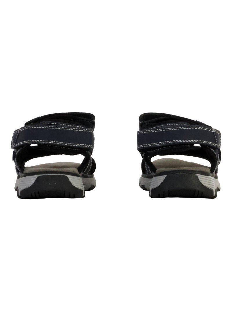 Sandales Cuir Terre de Marins Santiago Bleu marine - Kiabi