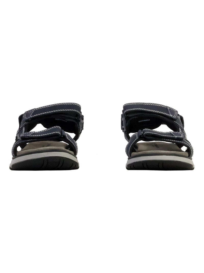 Sandales Cuir Terre de Marins Santiago Bleu marine - Kiabi