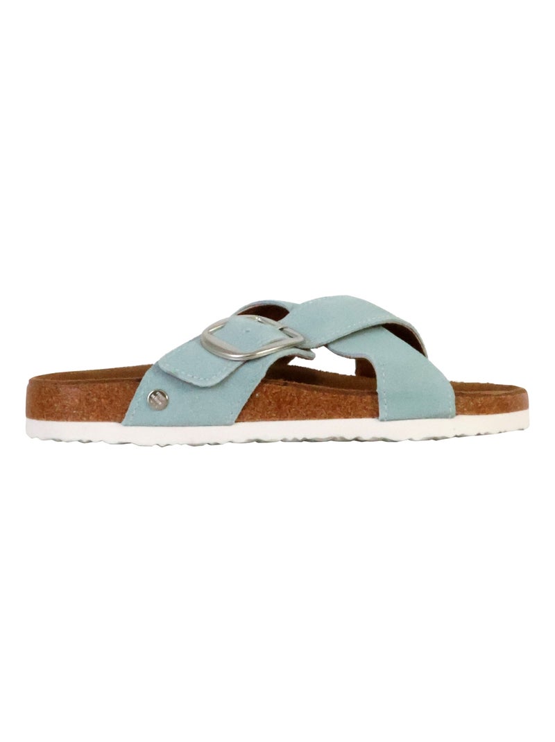 Sandales Cuir Terre De Marins Sparte Vert - Kiabi