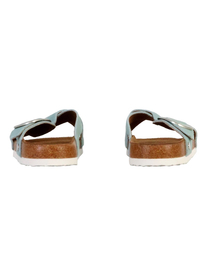 Sandales Cuir Terre De Marins Sparte Vert - Kiabi