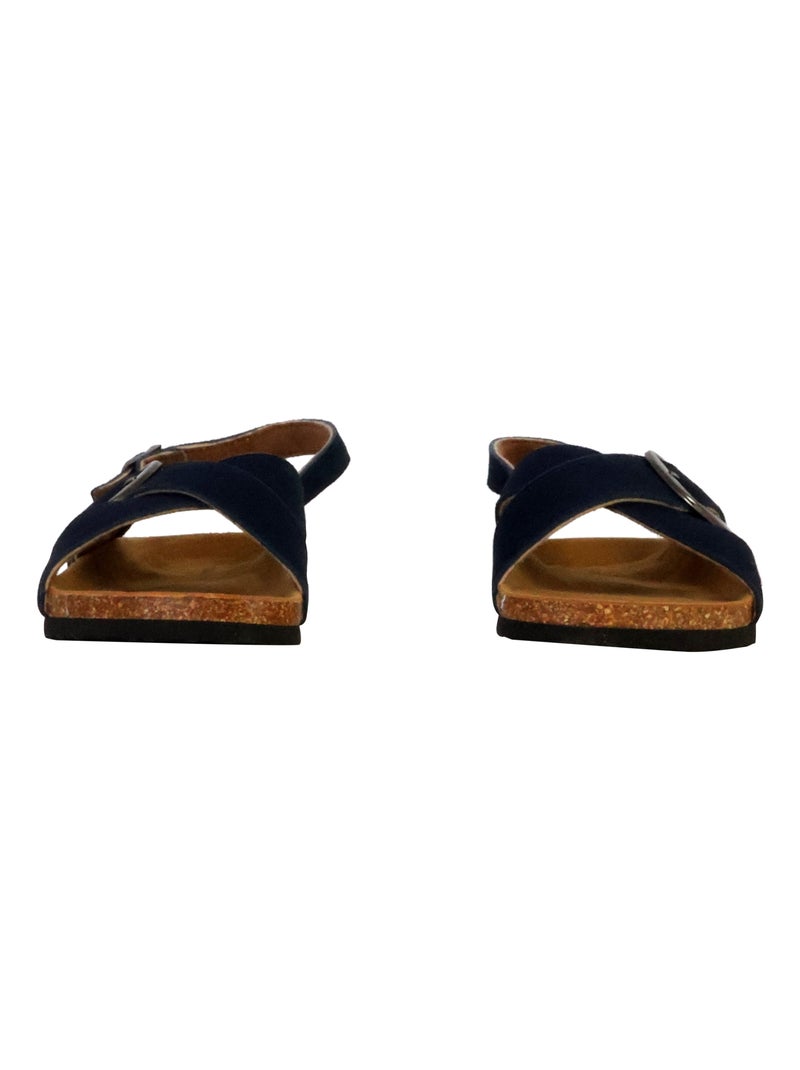 Sandales Cuir Terre De Marins Syrus Bleu marine - Kiabi