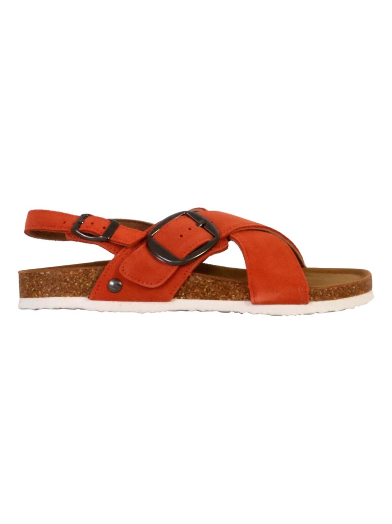 Sandales Cuir Terre De Marins Syrus Rouge - Kiabi