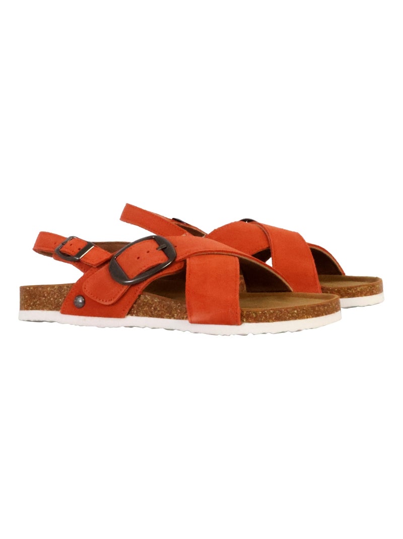 Sandales Cuir Terre De Marins Syrus Rouge - Kiabi