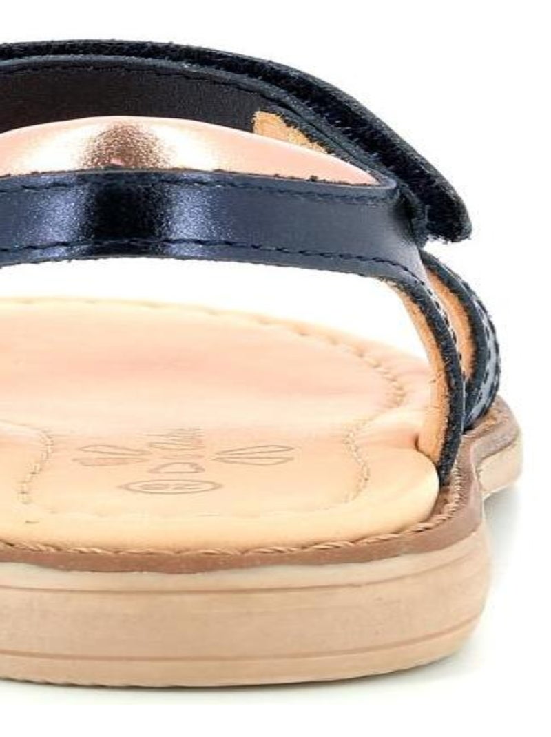 Sandales Cuir Tessia Aster Bleu marine - Kiabi