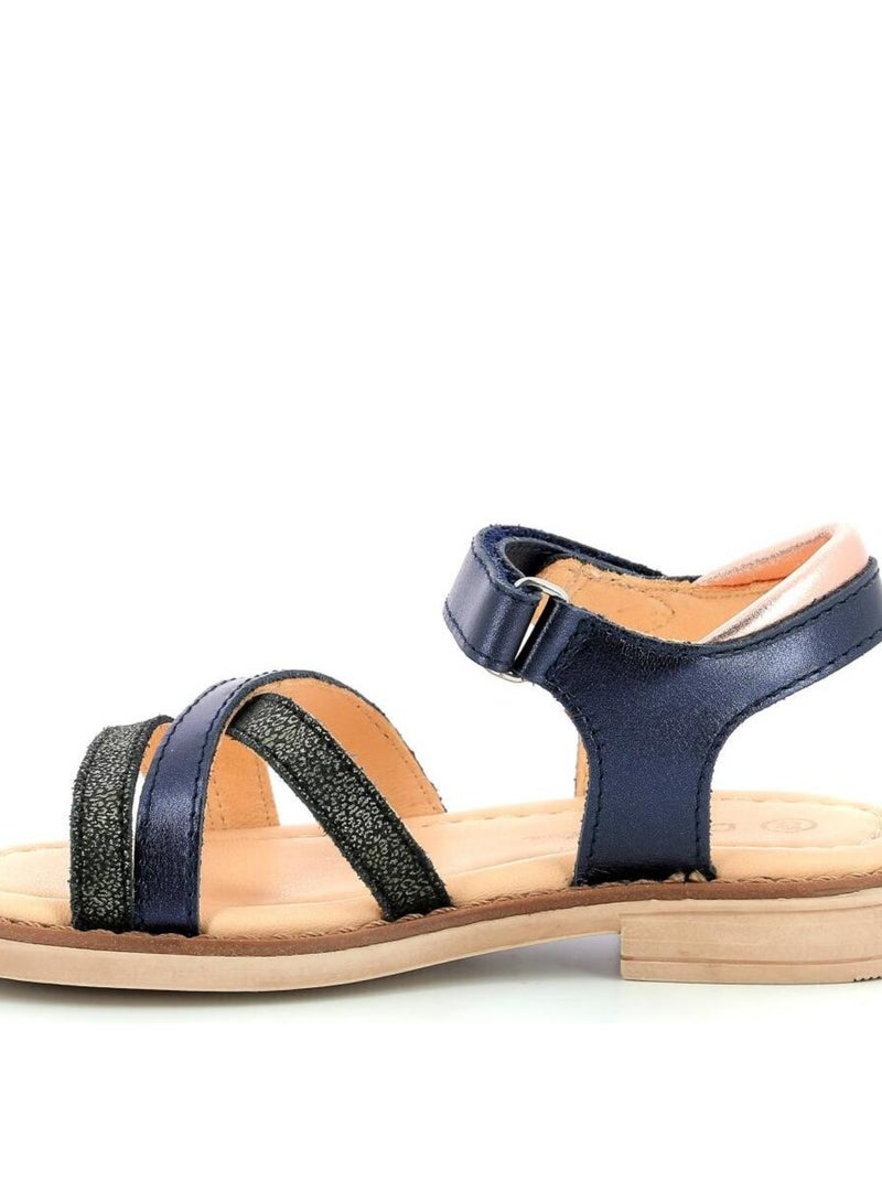 Sandales Cuir Tessia Aster Bleu marine - Kiabi