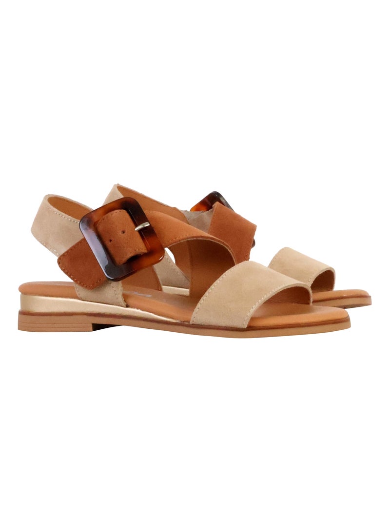 Sandales Cuir The Divine Factory Alenoa Beige - Kiabi