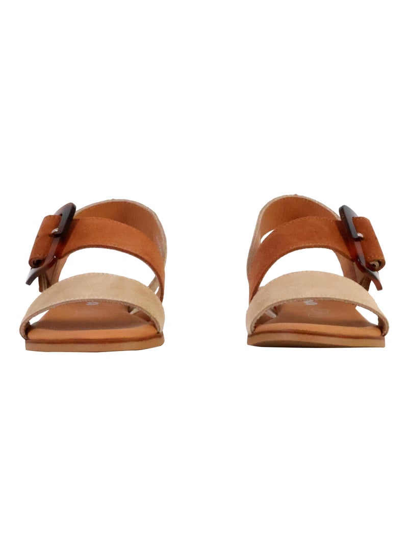 Sandales Cuir The Divine Factory Alenoa Beige - Kiabi