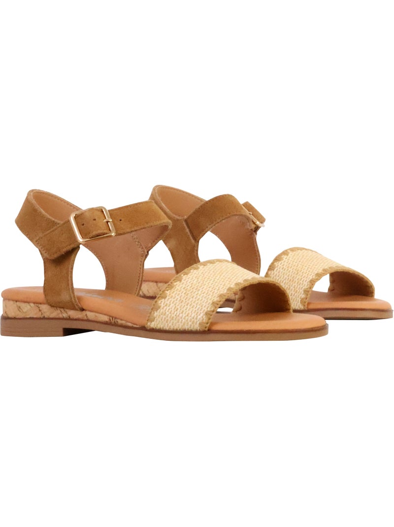 Sandales Cuir The Divine Factory Alénoa Camel - Kiabi