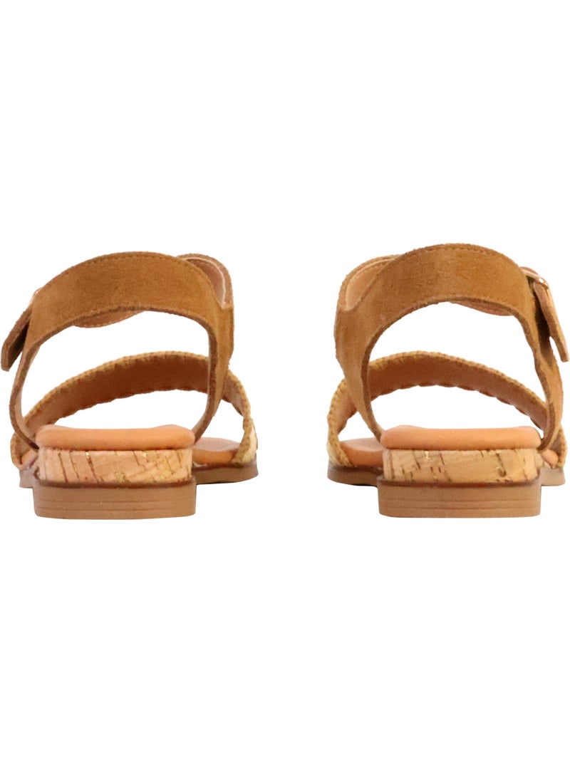 Sandales Cuir The Divine Factory Alénoa Camel - Kiabi