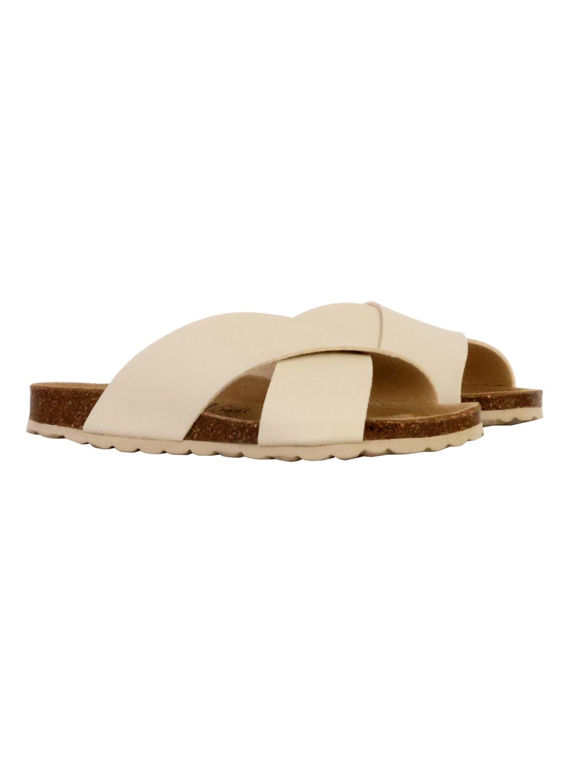 Sandales Cuir The Divine Factory Alto Beige - Kiabi