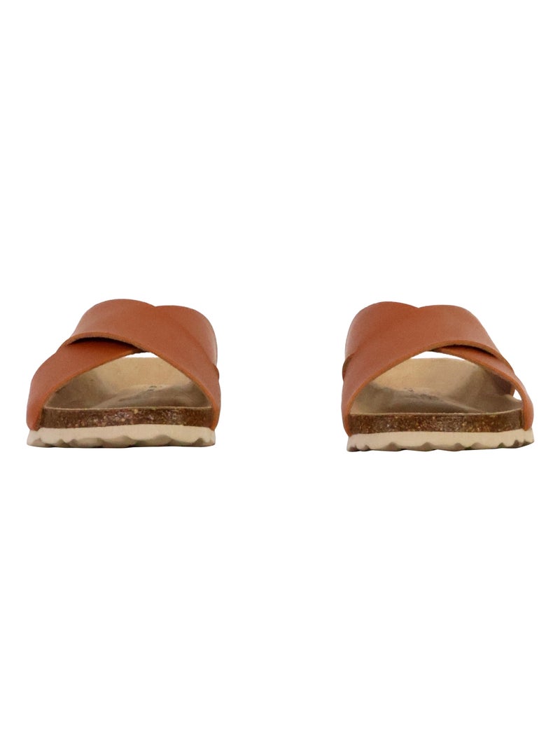 Sandales Cuir The Divine Factory Alto Marron - Kiabi