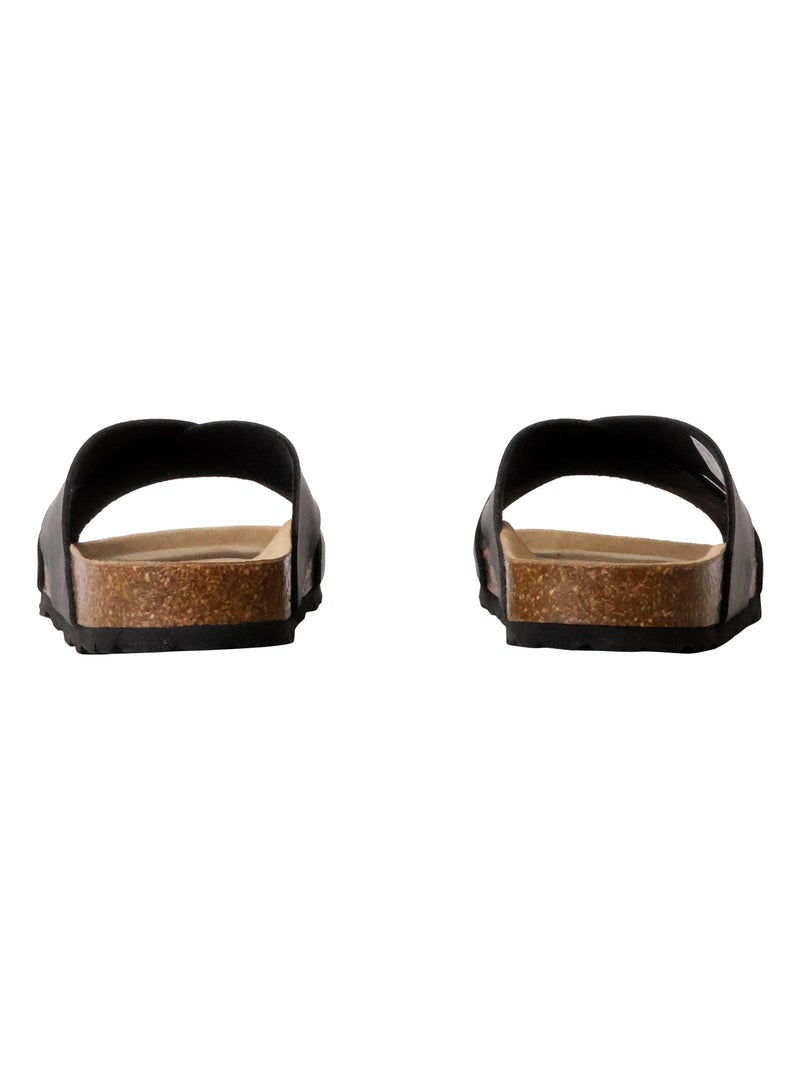 Sandales Cuir The Divine Factory Alto Noir - Kiabi