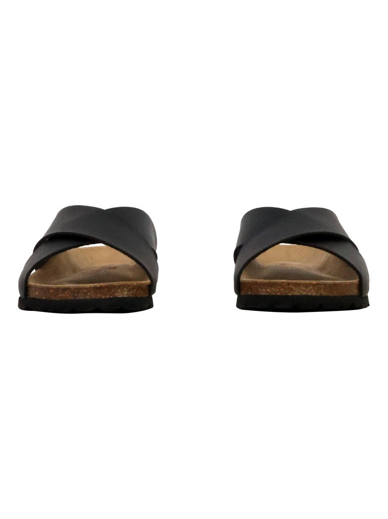 Sandales Cuir The Divine Factory Alto Noir - Kiabi