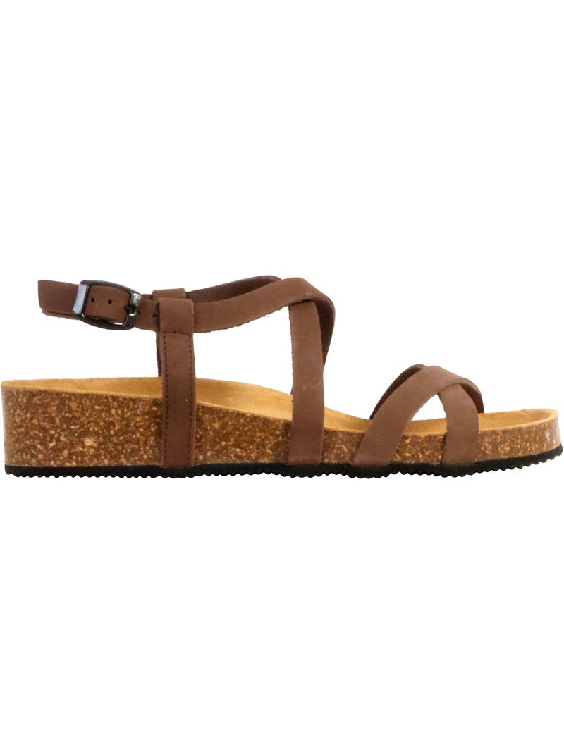 Sandales Cuir The Divine Factory Noga Tahel Edge Marron - Kiabi