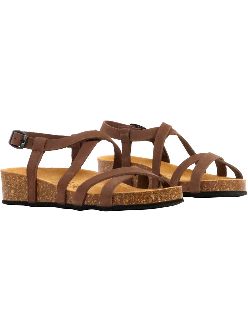 Sandales Cuir The Divine Factory Noga Tahel Edge Marron - Kiabi