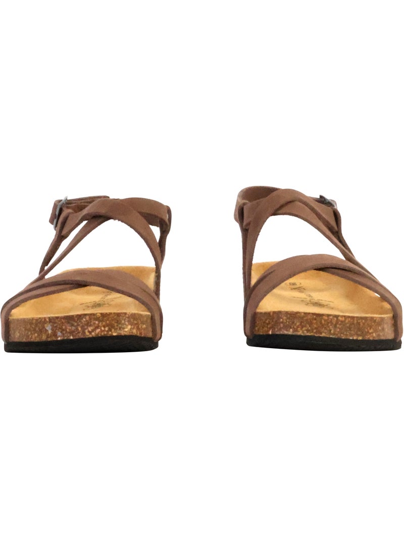 Sandales Cuir The Divine Factory Noga Tahel Edge Marron - Kiabi