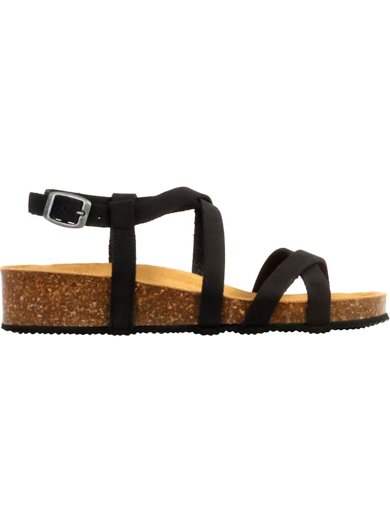 Sandales Cuir The Divine Factory Noga Tahel Edge Noir - Kiabi