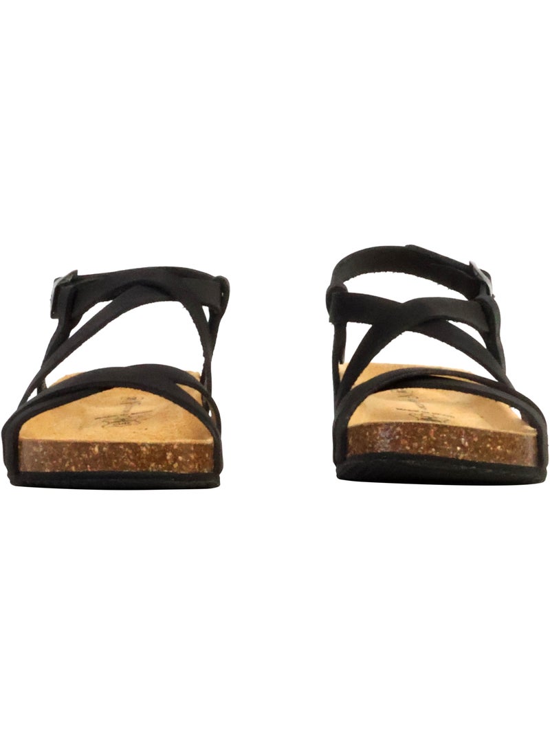 Sandales Cuir The Divine Factory Noga Tahel Edge Noir - Kiabi