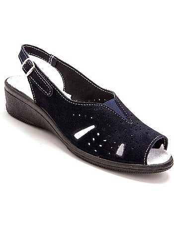 Sandales cuir velours - PEDICONFORT