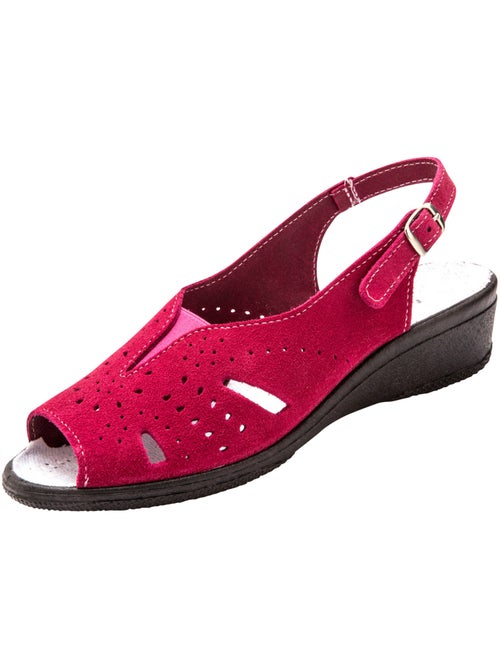 Sandales cuir velours - PEDICONFORT - Kiabi
