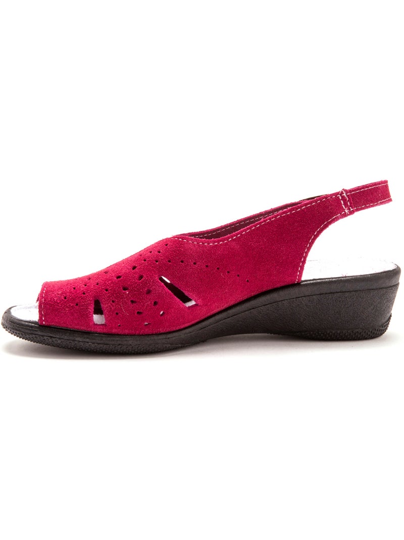 Sandales cuir velours - PEDICONFORT Rose fushia - Kiabi